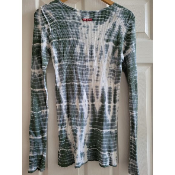 Hard Tails Forever Tops - Hard Tails Forever Womens green tie dye long ribbed top size Medium